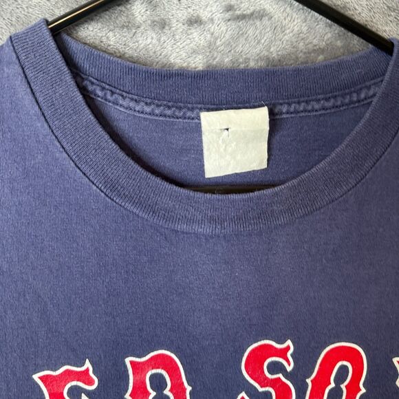 Vintage Y2K Red Sox Short Sleeve Navy Number 15 Pedroia Promo T-Shirt Large - Picture 3 of 7